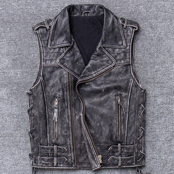 men's leather & faux 2021 halley motorcycle locomotive clothing male head layer cowhide self-cultivation short waistcoat vest vintage, Black
men's leather & faux 2021 halley motorcycle locomotive clothing male head layer cowhide self-cultivation short waistcoat vest vintage, Black