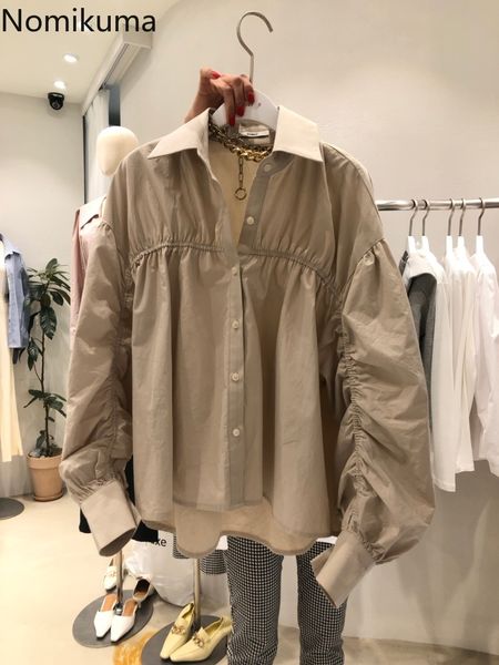 nomikuma korean pleated lantern sleeve women blouse shirt causal turn-down collar spring new blusas mujer de moda 6e934 210427, White
nomikuma korean pleated lantern sleeve women blouse shirt causal turn-down collar spring new blusas mujer de moda 6e934 210427, White