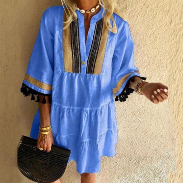casual dresses v neck boho chic dress women tassel summer bohemian style dresscolor contrast tassels mini retro elbow sleeve 2021, Black;gray
casual dresses v neck boho chic dress women tassel summer bohemian style dresscolor contrast tassels mini retro elbow sleeve 2021, Black;gray