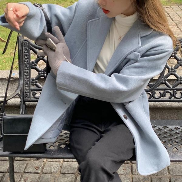 women's wool & blends women winter elegant short cashmere overcoat coat loose long sleeve double breasted parka oversized chic cloak, Black
women's wool & blends women winter elegant short cashmere overcoat coat loose long sleeve double breasted parka oversized chic cloak, Black