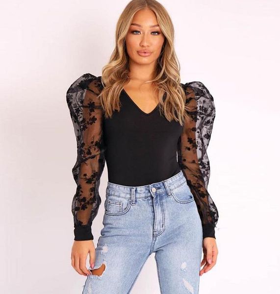 women's jumpsuits & rompers solid slim mesh puff long sleeve bodysuits for women 2021 spring autumn bodycon v-neck womens, Black;white
women's jumpsuits & rompers solid slim mesh puff long sleeve bodysuits for women 2021 spring autumn bodycon v-neck womens, Black;white