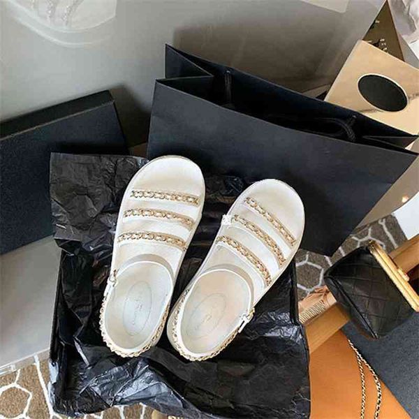 sell women's genuine leather casual classic chain sandals luxury brands comfortable shoes flats with size 42, Black
sell women's genuine leather casual classic chain sandals luxury brands comfortable shoes flats with size 42, Black