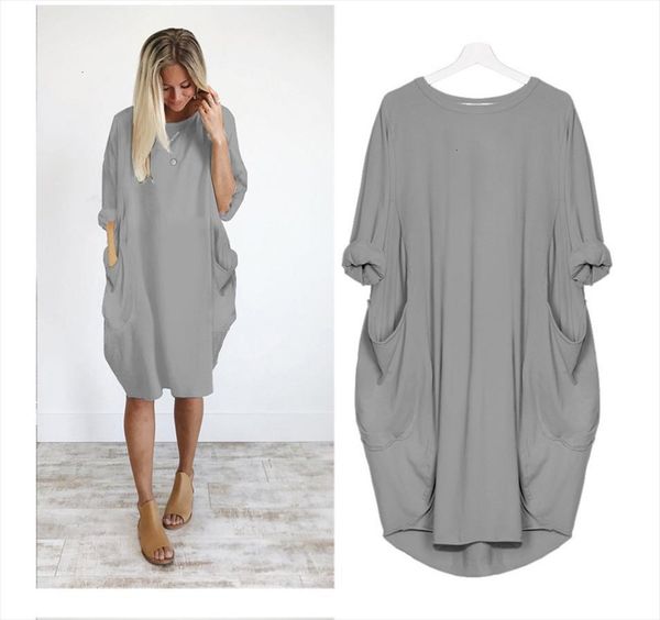 plus size 5xl casual loose womens dress pocket long sleeve t shirt summer o neck fashion lady elegant oversize streetwear, Black;gray
plus size 5xl casual loose womens dress pocket long sleeve t shirt summer o neck fashion lady elegant oversize streetwear, Black;gray