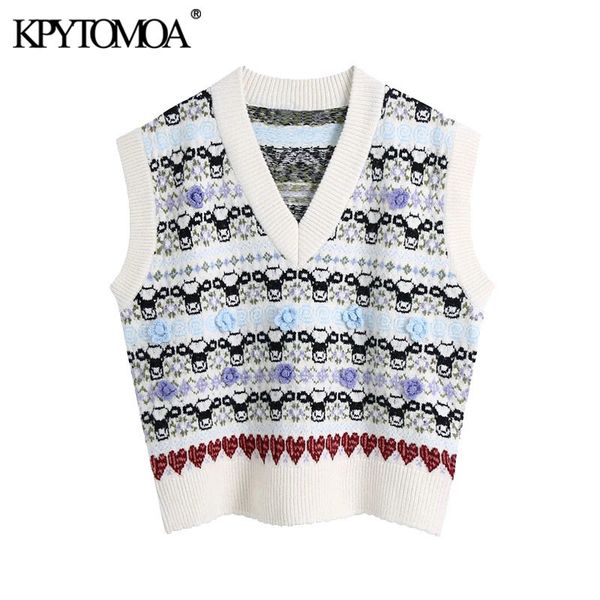 women fashion floral jacquard loose knitted vest sweater vintage v neck sleeveless female waistcoat chic 210416, White;black
women fashion floral jacquard loose knitted vest sweater vintage v neck sleeveless female waistcoat chic 210416, White;black