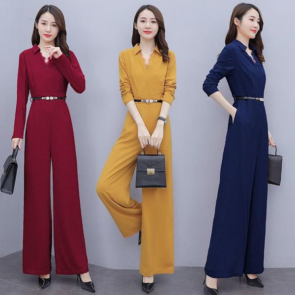 women's jumpsuits & rompers 2021 women autumn lady elegant slim wide leg solid color high waist party wear playsuits long overalls x54, Black;white
women's jumpsuits & rompers 2021 women autumn lady elegant slim wide leg solid color high waist party wear playsuits long overalls x54, Black;white