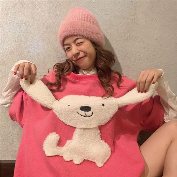 women's t-shirt female korean harajuku loose cute dog cartoon t-shirts japanese kawaii ladies ulzzang clothes for women, White
women's t-shirt female korean harajuku loose cute dog cartoon t-shirts japanese kawaii ladies ulzzang clothes for women, White