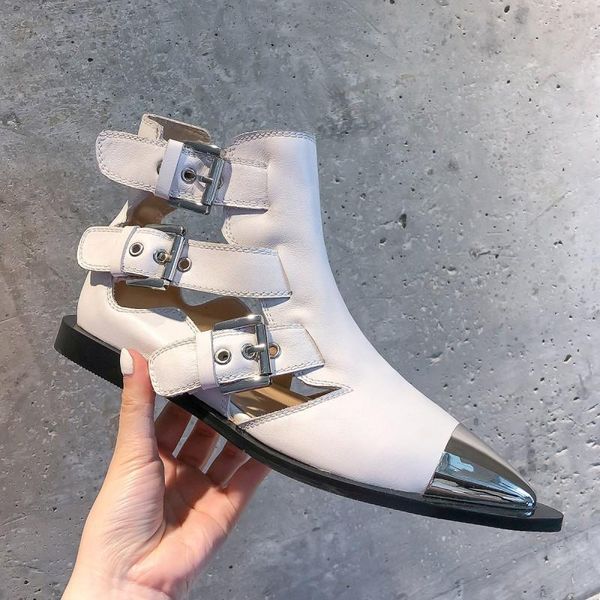 boots 2021 summer flat with hollow metal pointed belt buckle decoration simple white ladies sandals, Black
boots 2021 summer flat with hollow metal pointed belt buckle decoration simple white ladies sandals, Black