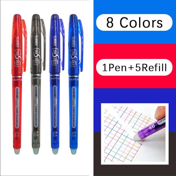 ballpoint pens 1+5pcs/set 8 colors ink erasable pen 0.5mm magic rollball refills rod washable handle school office supplies, Blue;orange
ballpoint pens 1+5pcs/set 8 colors ink erasable pen 0.5mm magic rollball refills rod washable handle school office supplies, Blue;orange