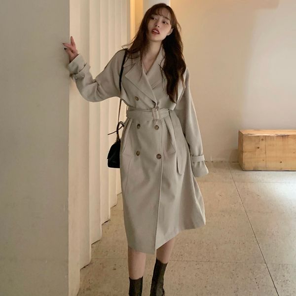 2colors casual solid color double breasted outwear sashes office coat korean style long design long trench coats womens (c2972 210423, Tan;black
2colors casual solid color double breasted outwear sashes office coat korean style long design long trench coats womens (c2972 210423, Tan;black