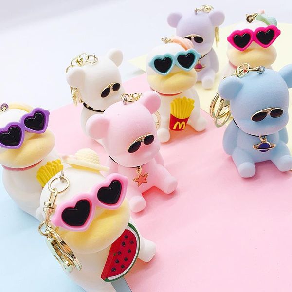 keychains 2021 style wear sunglasses bear key chain exquisite flocking keychain duck doll gift remarks box, Silver
keychains 2021 style wear sunglasses bear key chain exquisite flocking keychain duck doll gift remarks box, Silver
