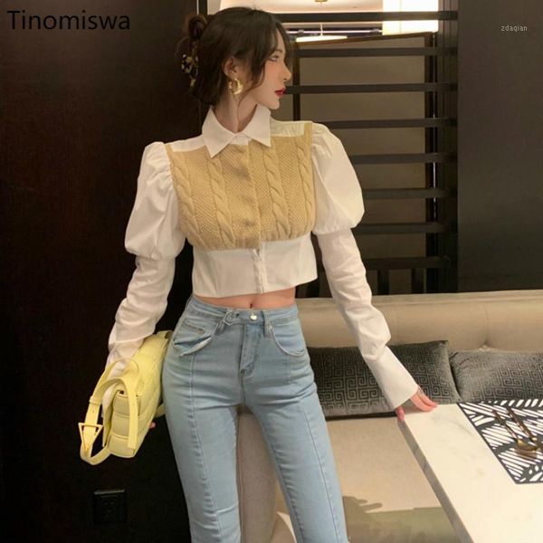 women's blouses & shirts knitted pacthwork blouse women spring autumn 2021 retro single breasted long sleeve shirt blusas fashion casua, White
women's blouses & shirts knitted pacthwork blouse women spring autumn 2021 retro single breasted long sleeve shirt blusas fashion casua, White