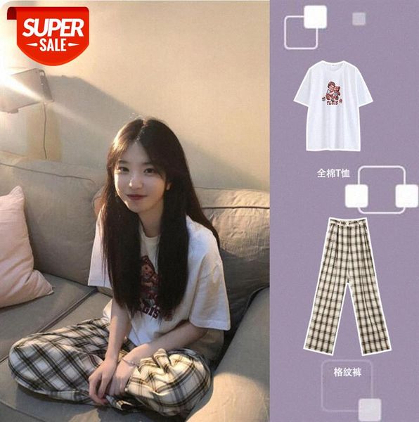 gentle style, small, salty, sweet, short-sleeved t-shirt, plaid wide-leg pants, thinner, wear a two-piece suit, women #py9o, Black;gray
gentle style, small, salty, sweet, short-sleeved t-shirt, plaid wide-leg pants, thinner, wear a two-piece suit, women #py9o, Black;gray