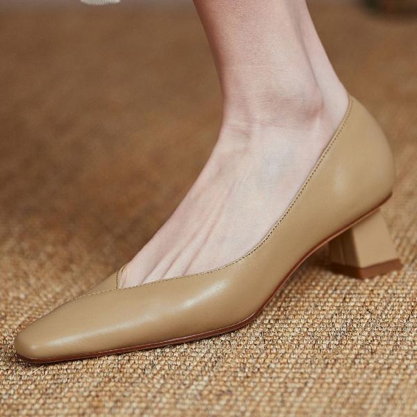 dress shoes women's genuine leather thick low heel square toe slip-on pumps elegant ladies ol style four season daily heels single, Black
dress shoes women's genuine leather thick low heel square toe slip-on pumps elegant ladies ol style four season daily heels single, Black