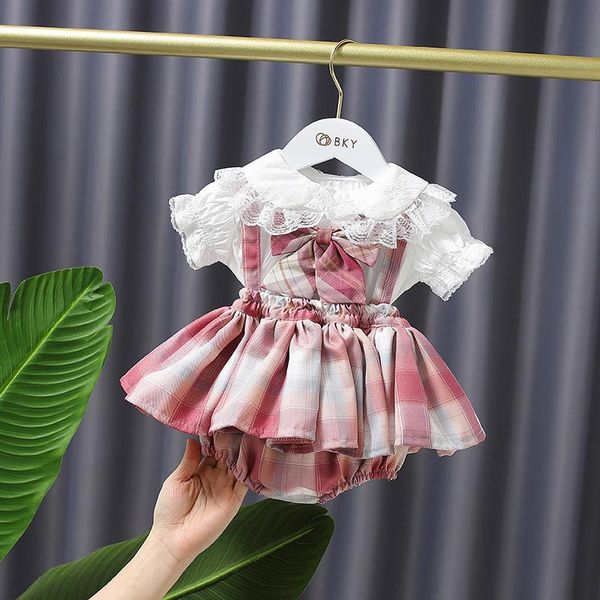 girl's dresses summer baby clothes girls college shirt with bow tie + sling suspender lattice cute 2 piece sets, Red;yellow
girl's dresses summer baby clothes girls college shirt with bow tie + sling suspender lattice cute 2 piece sets, Red;yellow