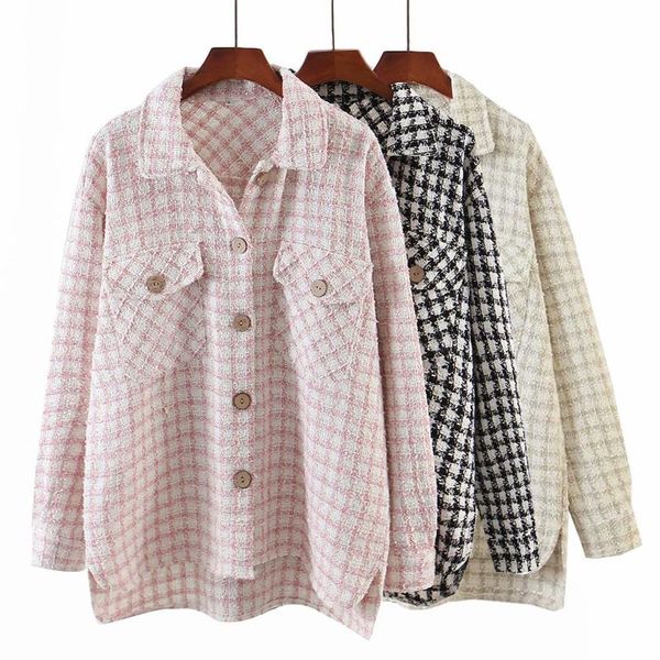 women's jackets 2021 autumn european and american style street fashion small fragrance pattern tweed shirt jacket, Black;brown
women's jackets 2021 autumn european and american style street fashion small fragrance pattern tweed shirt jacket, Black;brown