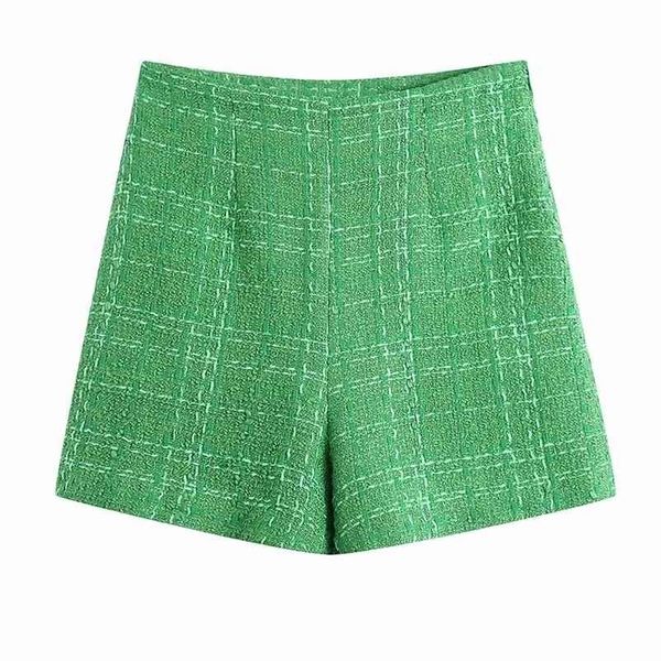 spring and autumn women's sweet little fragrance apple green high waist texture casual shorts 210621, White;black
spring and autumn women's sweet little fragrance apple green high waist texture casual shorts 210621, White;black