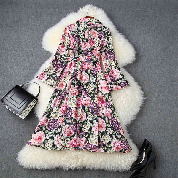 autumn of women clothes fashion runway designers turn down collar extension floral print dress, Black;gray
autumn of women clothes fashion runway designers turn down collar extension floral print dress, Black;gray