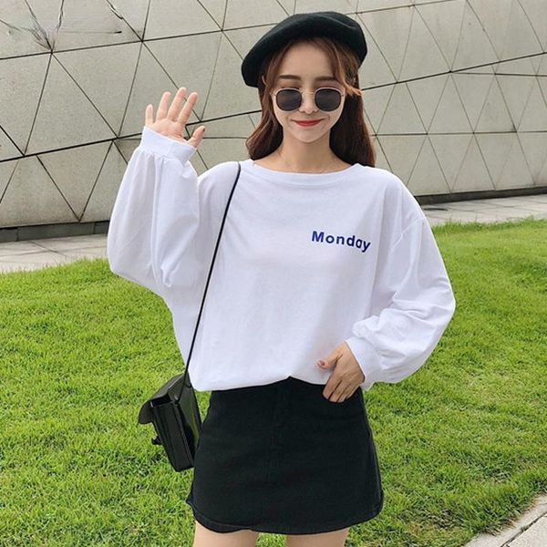 women's t-shirt women long sleeve autumn loose casual letter print tshirt female korean simple all-match tees student lovely harajuku, White
women's t-shirt women long sleeve autumn loose casual letter print tshirt female korean simple all-match tees student lovely harajuku, White