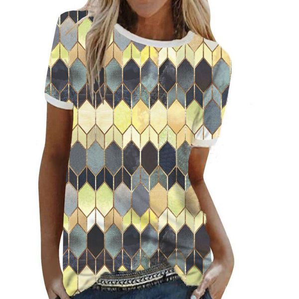 summer casual t-shirt for women short sleeve round neck geometric pattern printed stitching female loose pullover streetwear women's, White
summer casual t-shirt for women short sleeve round neck geometric pattern printed stitching female loose pullover streetwear women's, White