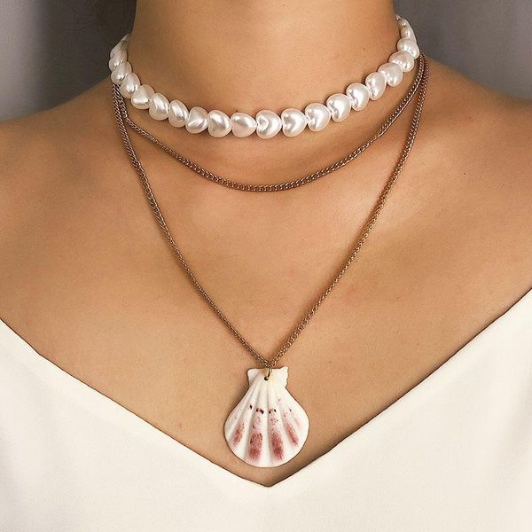 pendant necklaces bohemian elegant natural sea scallop shell for women multilayer simulated pearl necklace beach jewelry xr2240, Silver
pendant necklaces bohemian elegant natural sea scallop shell for women multilayer simulated pearl necklace beach jewelry xr2240, Silver