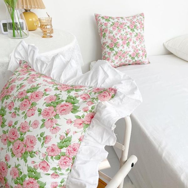 cushion/decorative pillow simple fresh pink flowers printed cushion cover cotton throw case deocative frill lace
cushion/decorative pillow simple fresh pink flowers printed cushion cover cotton throw case deocative frill lace