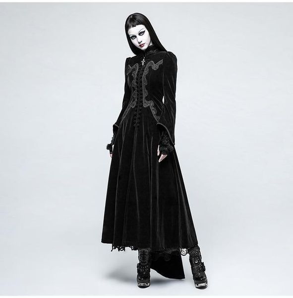 women's trench coats punk rave gothic swallow tail velvet maxi overcoat y-776, Tan;black
women's trench coats punk rave gothic swallow tail velvet maxi overcoat y-776, Tan;black