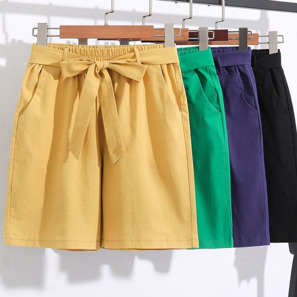 women's shorts bowknot cotton hemp 2020 new capris summer thin high waist korean casual loose fashion pants, White;black
women's shorts bowknot cotton hemp 2020 new capris summer thin high waist korean casual loose fashion pants, White;black