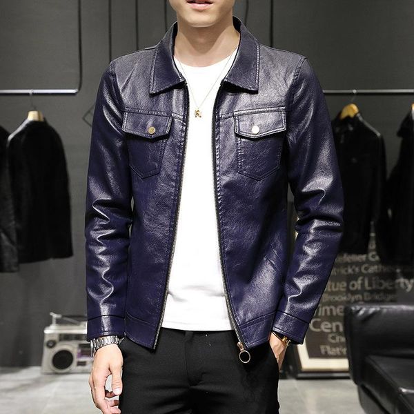 men's fur & faux hoho 2021 lapel double bag leather youth slim casual motorcycle pu jacket, Black
men's fur & faux hoho 2021 lapel double bag leather youth slim casual motorcycle pu jacket, Black
