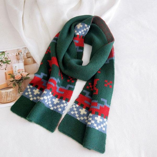 scarves christmas scarf head thick warm wool knitted vintage small plaid elk pattern soft long shawls wraps, Blue;gray
scarves christmas scarf head thick warm wool knitted vintage small plaid elk pattern soft long shawls wraps, Blue;gray