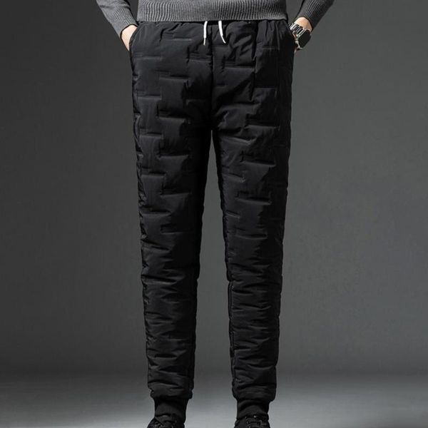 men's pants winter men down windproof thicken drawstring plush ankle-banded solid color elastic waist pocket, Black
men's pants winter men down windproof thicken drawstring plush ankle-banded solid color elastic waist pocket, Black