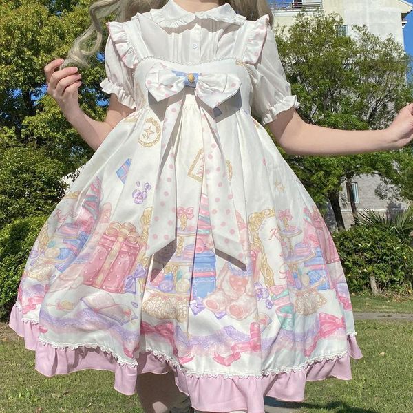 casual dresses sweet princess lolita dress bear strawberry cake print jsk suspender vintage kawaii victorian gothic vestidos, Black;gray
casual dresses sweet princess lolita dress bear strawberry cake print jsk suspender vintage kawaii victorian gothic vestidos, Black;gray