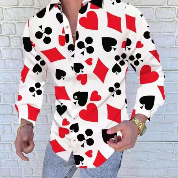 men's casual shirts men shirt print party club fashion playing card printed 2021 autumn long sleeve patchwor, White;black
men's casual shirts men shirt print party club fashion playing card printed 2021 autumn long sleeve patchwor, White;black