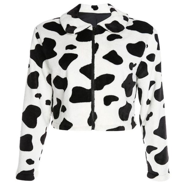 women winter fuzzy plush short jacket long sleeve fluffy lapel zip up cropped coat black white milk cow print harajuku outwear s women', Black;brown
women winter fuzzy plush short jacket long sleeve fluffy lapel zip up cropped coat black white milk cow print harajuku outwear s women', Black;brown