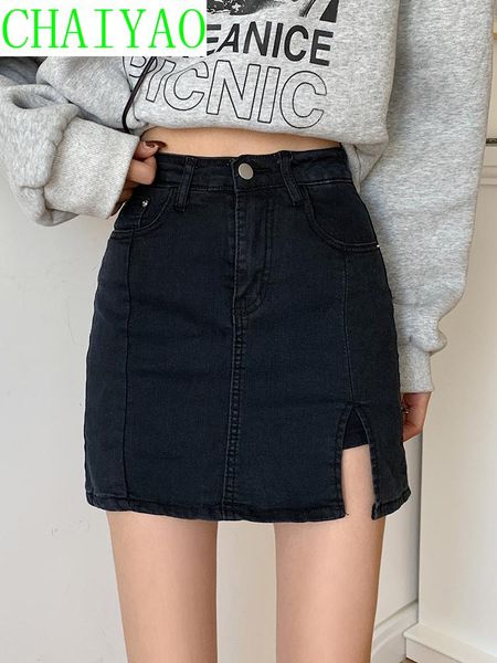 women's t-shirt denim skirt spring and summer 2021 fashion small black bag hip high waist thin a-line short pants, White
women's t-shirt denim skirt spring and summer 2021 fashion small black bag hip high waist thin a-line short pants, White