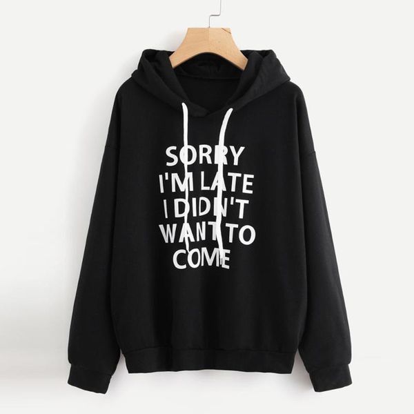 women's hoodies & sweatshirts letter print lightweight long sleeve casual pullover hooded autumn winter women sweatshirt harajuku, Black 
women's hoodies & sweatshirts letter print lightweight long sleeve casual pullover hooded autumn winter women sweatshirt harajuku, Black