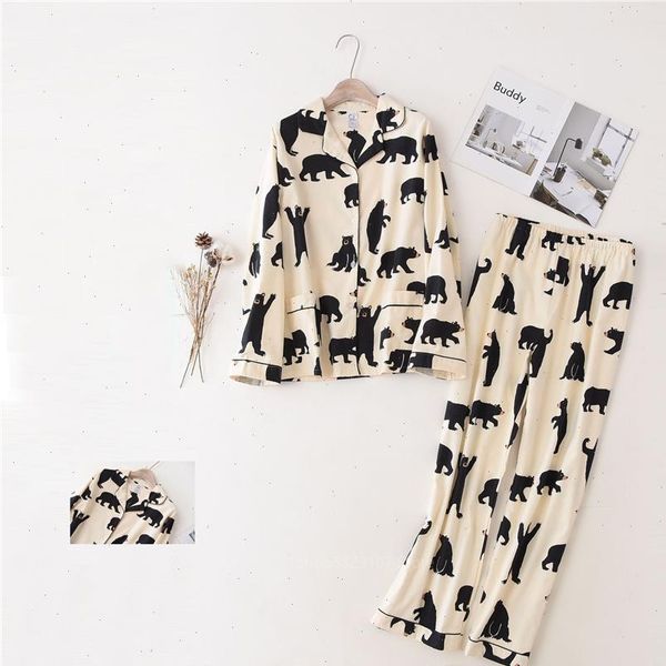 cartoon printing pajamas sets 100%cotton womens sleepwears long sleeve home nightclothes sleep wear pijama clothing pant kit, Black;red
cartoon printing pajamas sets 100%cotton womens sleepwears long sleeve home nightclothes sleep wear pijama clothing pant kit, Black;red