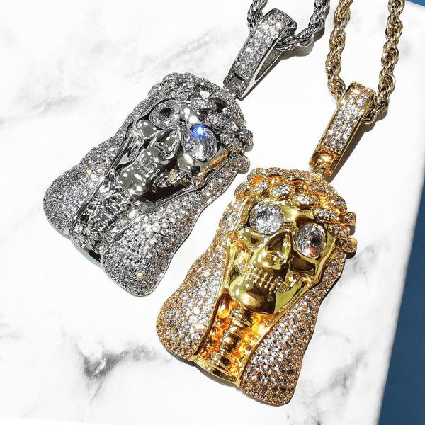 pendant necklaces hip hop skull jesus 2 colors micro pave cubic zirconia for men fashion jewelry gifts, Silver
pendant necklaces hip hop skull jesus 2 colors micro pave cubic zirconia for men fashion jewelry gifts, Silver