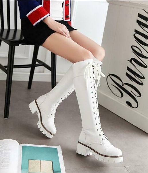 women platform knee thigh boots lace up block high heel shoes riding long warm winter thick cowboy plus size new 2022, Black
women platform knee thigh boots lace up block high heel shoes riding long warm winter thick cowboy plus size new 2022, Black