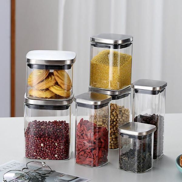 square glass jars with metal lid kitchen creal pasta flower tea coffee beans airtight storage container jar bottles &
square glass jars with metal lid kitchen creal pasta flower tea coffee beans airtight storage container jar bottles &