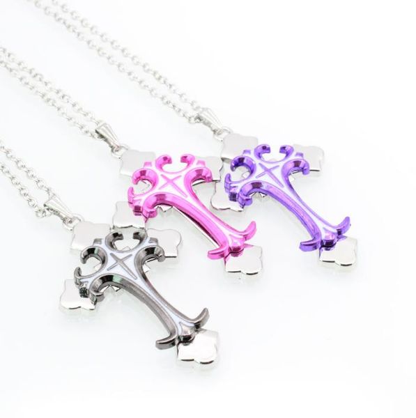 2021 charm necklaces 5 color fashion stainless steel cross necklace pendant with leather rope fine jewelry gift for lover, Silver
2021 charm necklaces 5 color fashion stainless steel cross necklace pendant with leather rope fine jewelry gift for lover, Silver