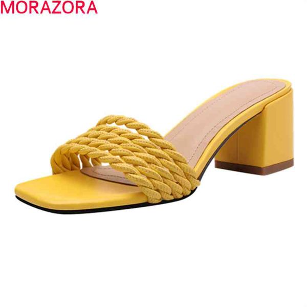 morazora summer women shoes thick high heels square toe ladies slippers 3 colors party shoes white yellow 210506, Black
morazora summer women shoes thick high heels square toe ladies slippers 3 colors party shoes white yellow 210506, Black