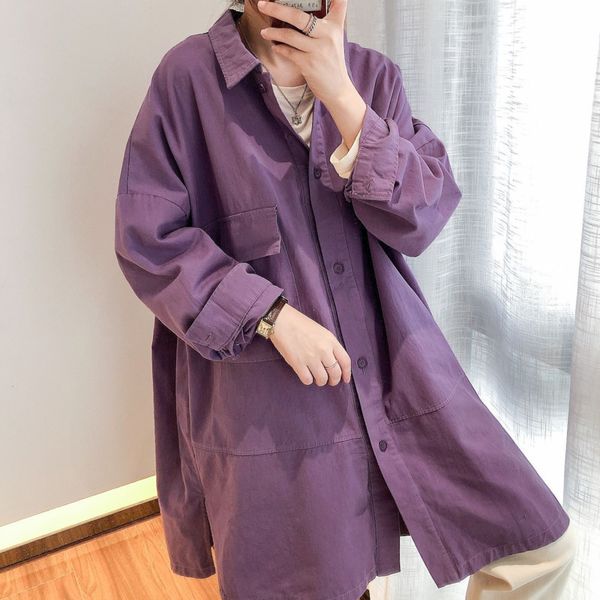 spring ladies solid mid-length long sleeve shirt lapel single-breasted large size loose women 16q268 210510, White
spring ladies solid mid-length long sleeve shirt lapel single-breasted large size loose women 16q268 210510, White