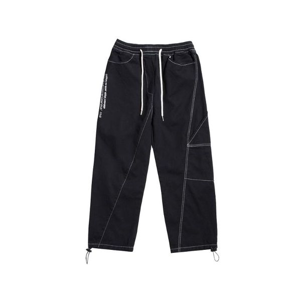 men's pants line trousers diagonal stitching street casual fashion clothing simple couple streetwear, Black
men's pants line trousers diagonal stitching street casual fashion clothing simple couple streetwear, Black