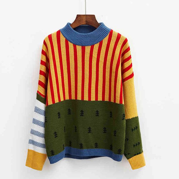 women's sweaters korean winter woman vintage hit color stripe loose pullover sweater female casual jumpers j8j5, White;black
women's sweaters korean winter woman vintage hit color stripe loose pullover sweater female casual jumpers j8j5, White;black