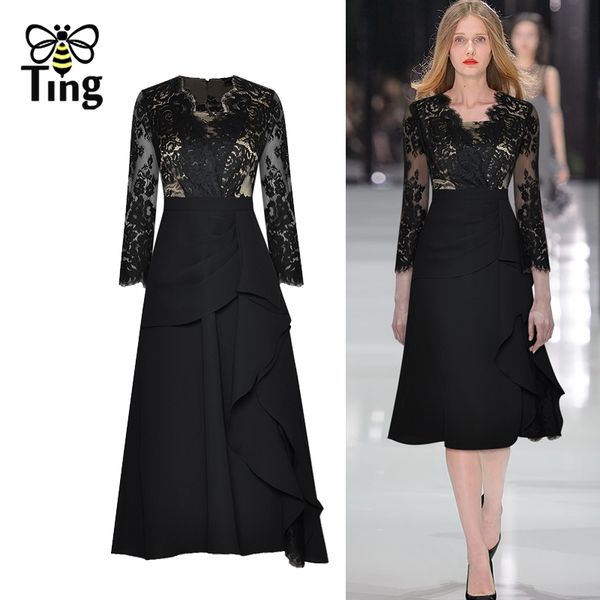 runway vintage lace black dress women summer high waist a line office work ruffles midi long large size robes za 210513, Black;gray
runway vintage lace black dress women summer high waist a line office work ruffles midi long large size robes za 210513, Black;gray