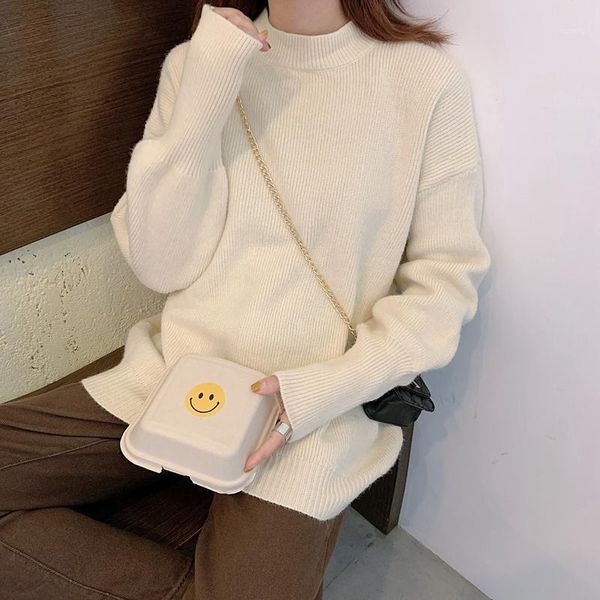 women pullover sweaters knitted warm female solid sweet loose elegant office lady casual all match, White;black
women pullover sweaters knitted warm female solid sweet loose elegant office lady casual all match, White;black