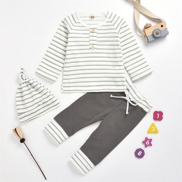 summer children sets casual striped button t-shirt patchwork long pants baby hat 2pcs girls clothes 0-24m 210629, White
summer children sets casual striped button t-shirt patchwork long pants baby hat 2pcs girls clothes 0-24m 210629, White