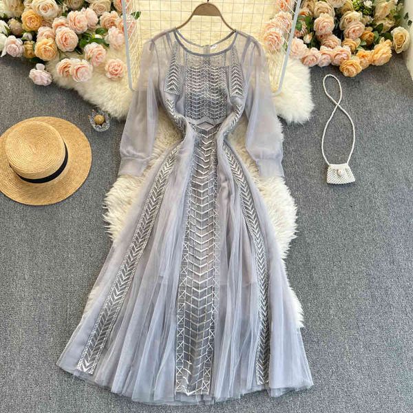 singreiny design fashion mesh dress women korean long sleeve o neck a-line dress spring chic elegant streetwear midi long dress 210419, Black;gray
singreiny design fashion mesh dress women korean long sleeve o neck a-line dress spring chic elegant streetwear midi long dress 210419, Black;gray