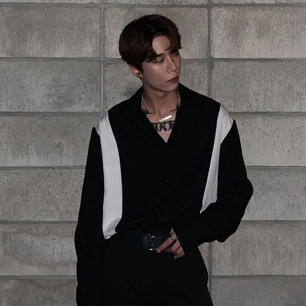 men's casual shirts high-end shirt autumn design sense exquisite korean style thin trendy personality handsome, White;black
men's casual shirts high-end shirt autumn design sense exquisite korean style thin trendy personality handsome, White;black