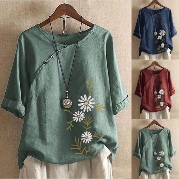 women's blouses & shirts fashion blouse women casual plus size shirt o-neck flowers print loose button tunic ropa mujer, White
women's blouses & shirts fashion blouse women casual plus size shirt o-neck flowers print loose button tunic ropa mujer, White